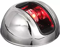 Attwood NV3012SSR-7 LightArmor 2-Mile Vertical Surface Mount Navigation Light, Red LED Lighting, Round Stainless Housing