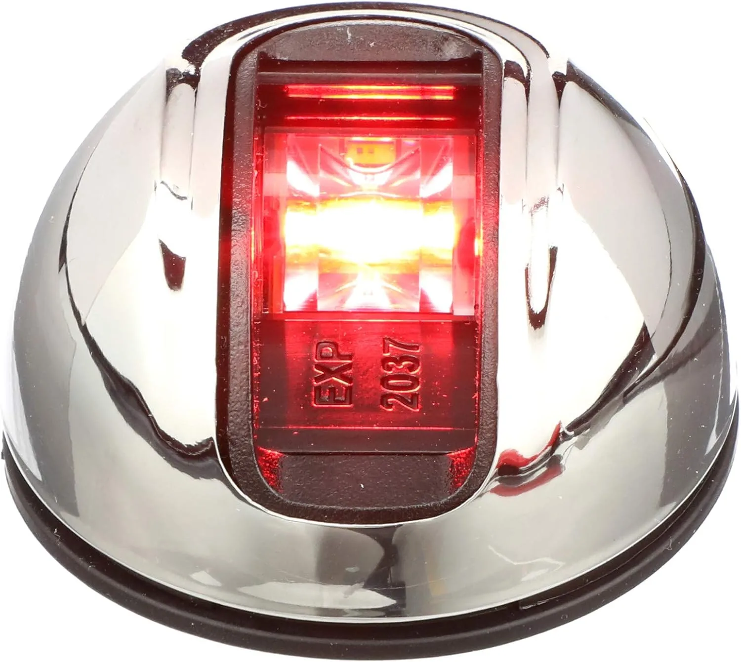 Attwood NV3012SSR-7 LightArmor 2-Mile Vertical Surface Mount Navigation Light, Red LED Lighting, Round Stainless Housing
