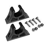 Attwood Canoe Kayak Paddle Holder Clips - Black with Mounting Hardware