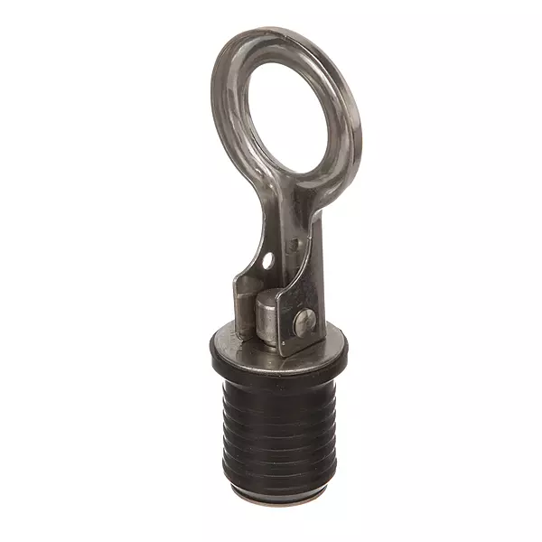 Attwood 7520A3 Snap-Handle Drain Plug, for 1-Inch-Diameter Drains, Locks in Place, Steel Handle, Rubber Plug