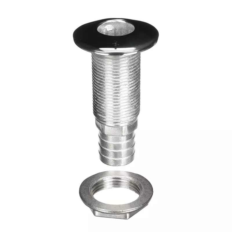 Attwood 66548-3 Stainless Steel Barbed Standard Length Straight Thru-Hull, 1-Inch