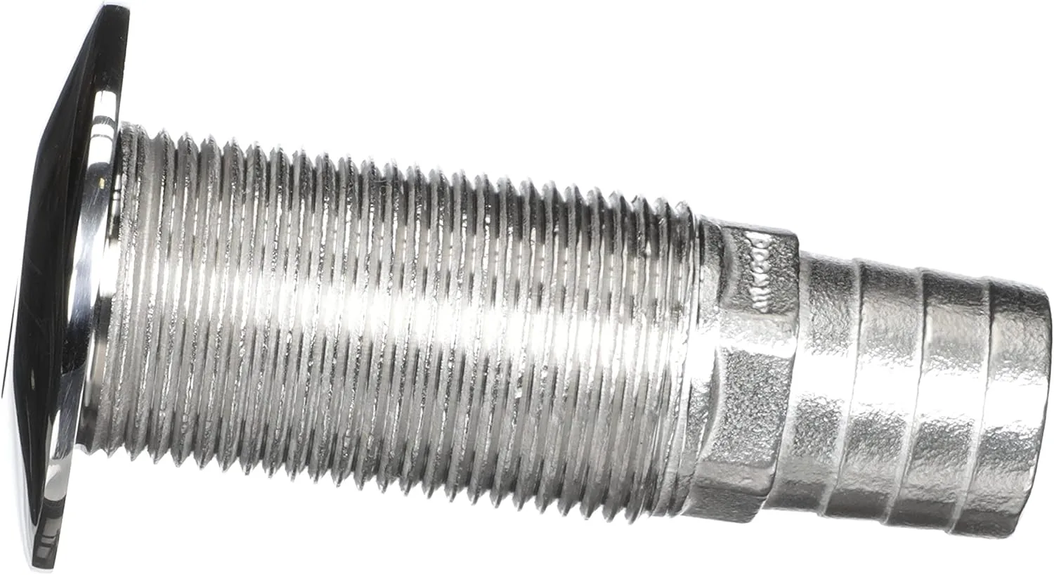 Attwood 66548-3 Stainless Steel Barbed Standard Length Straight Thru-Hull, 1-Inch