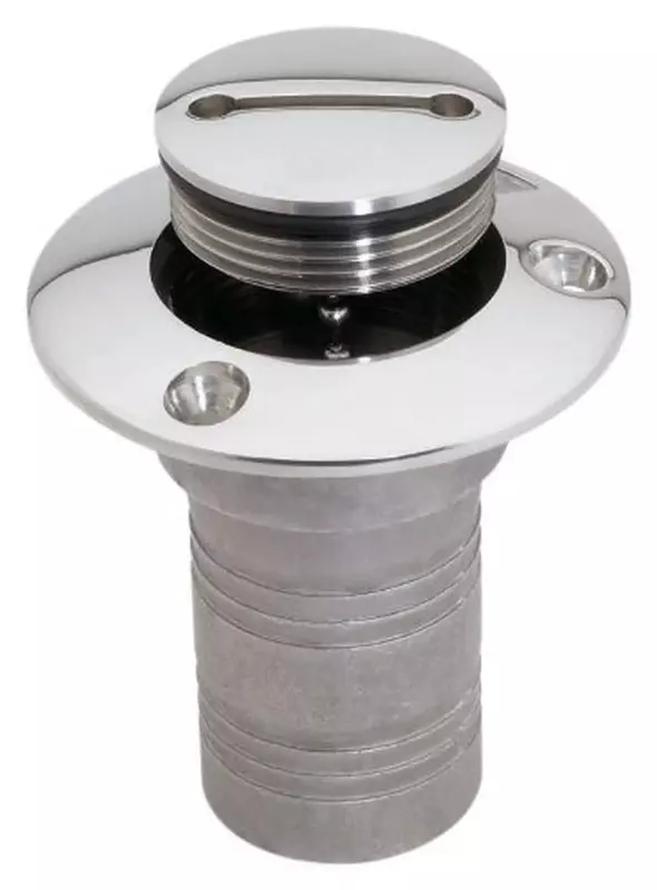 Attwood Enhanced Stainless Steel Alloy Deck Fill - 3-Inch Flange (Gasoline)