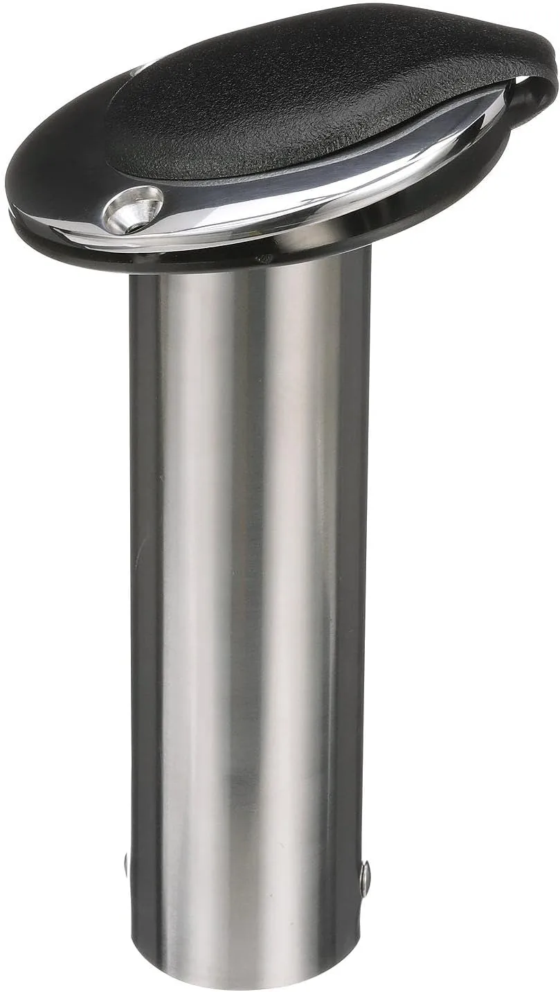 Attwood 66362-7 Stainless Steel Flush Mount Rod Holder, 2-Inch Diameter, 7 ½ Inches Long, 30-Degree Top Flange, Open Base End