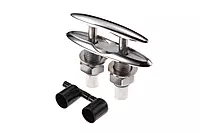 Attwood 66515-1 Retractable Low-Profile Stainless Steel Marine Boat 4 ½-Inch Neat Cleat 6-inch