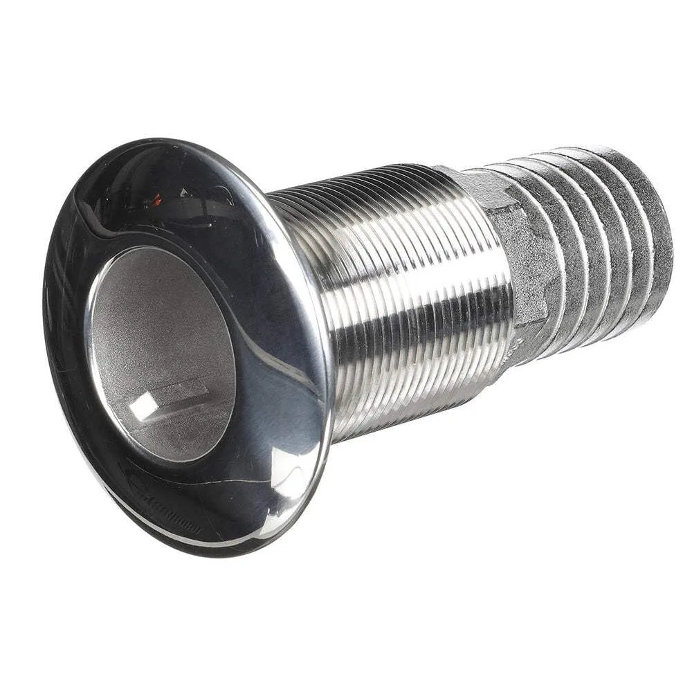 Attwood 66551-3 Stainless Steel Barbed Standard Length Straight Thru-Hull, 1 1/2-Inch