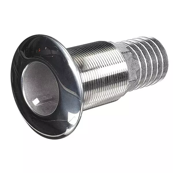Attwood 66551-3 Stainless Steel Barbed Standard Length Straight Thru-Hull, 1 1/2-Inch