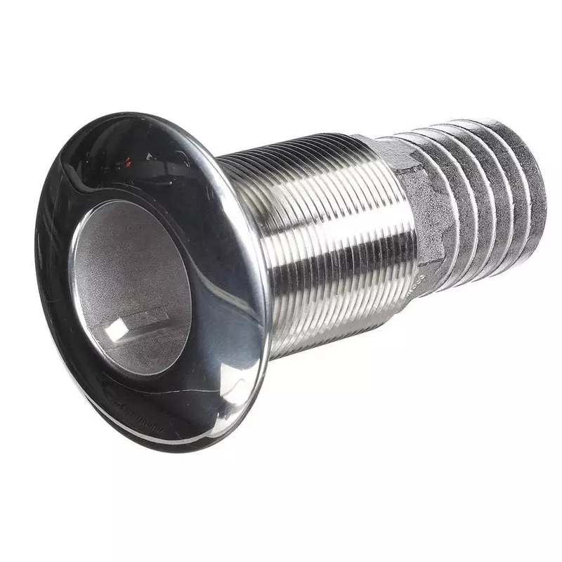 Attwood 66551-3 Stainless Steel Barbed Standard Length Straight Thru-Hull, 1 1/2-Inch
