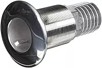 Attwood 66551-3 Stainless Steel Barbed Standard Length Straight Thru-Hull, 1 1/2-Inch