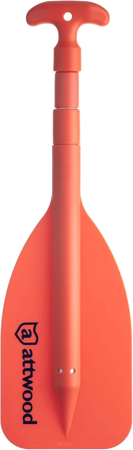 Attwood Emergency Telescoping Paddle for Boating, Orange Paddle 20 Inch to 42 Inch
