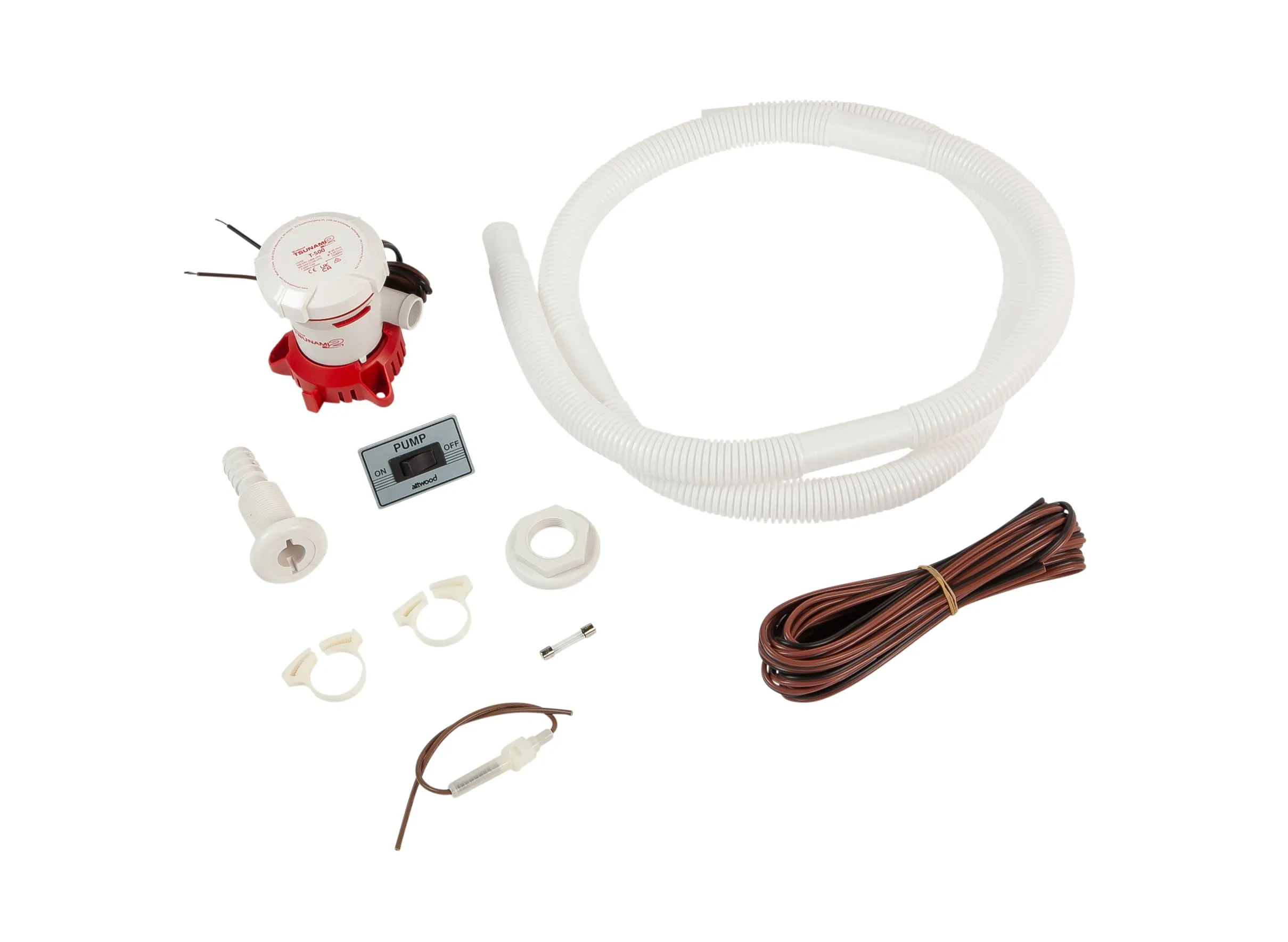 Attwood Tsunami MK2 T500 Manual Bilge Pump w/Installation Kit - 500 GPH & 12V