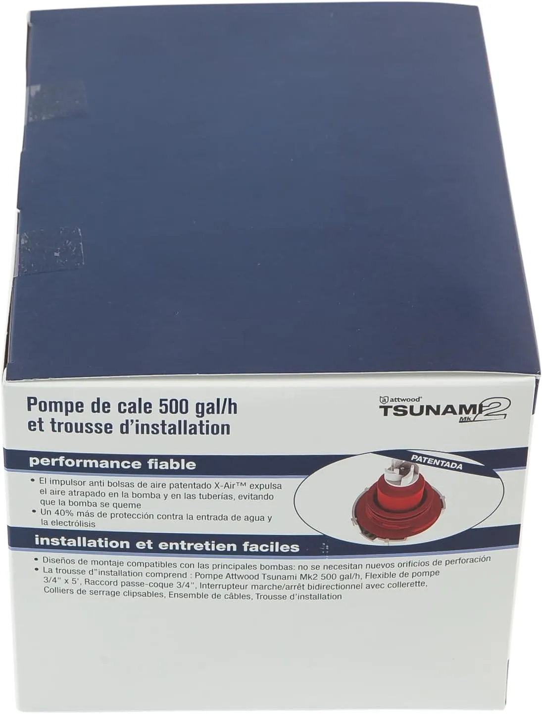 Attwood Tsunami MK2 T500 Manual Bilge Pump w/Installation Kit - 500 GPH & 12V