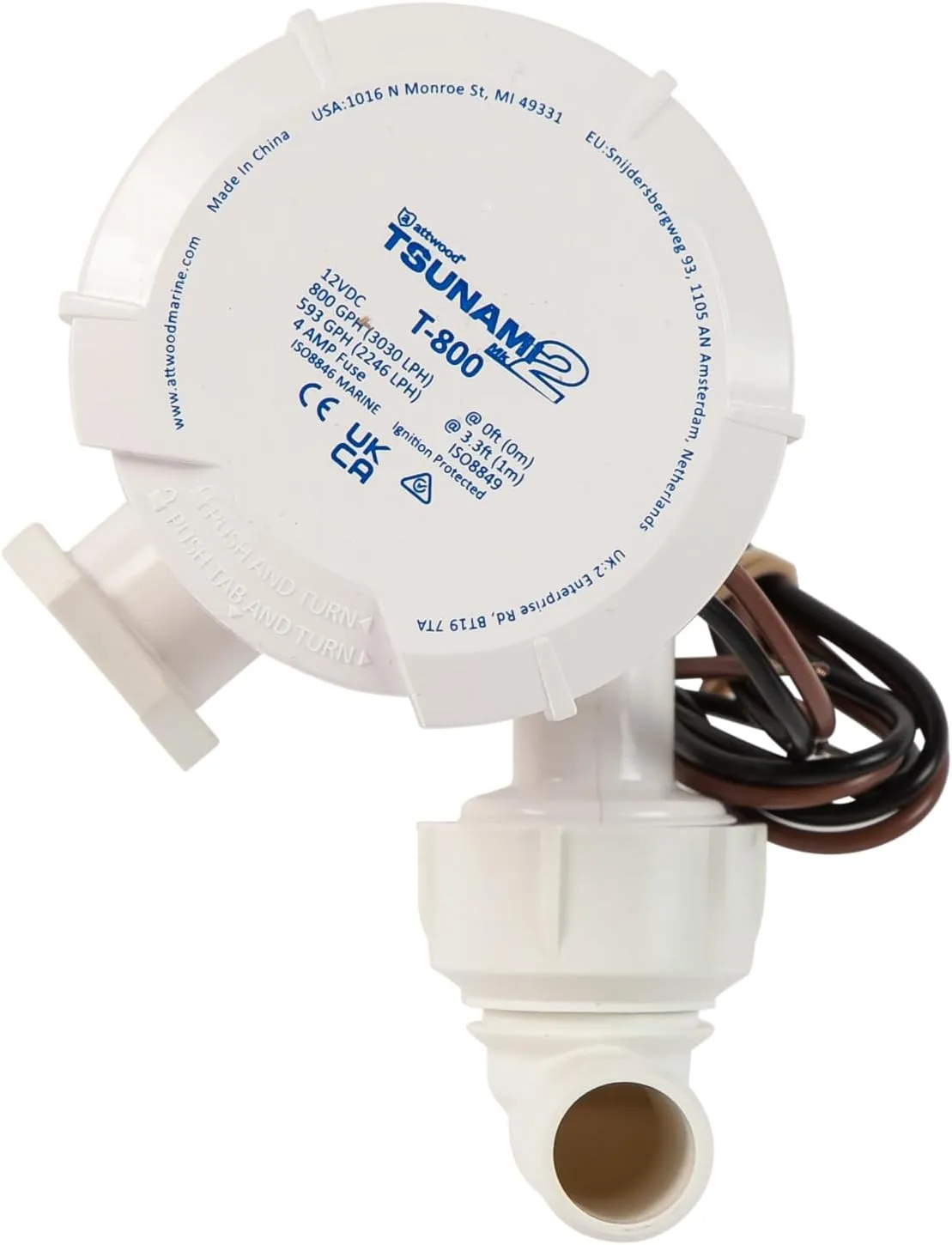 ATTWOOD Tsunami Mk2 12V Aerator for Livewells and Bait Wells