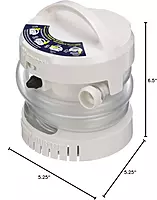 Attwood 4140-4 WaterBuster® Portable Pump, Submersible, Battery Powered, 200 GPH, 42-Inch Hose, 5 ¼-Inch Diameter One Size