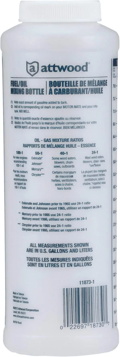 Attwood 11873-1 Wide-Mouth Marine Fuel/Oil Quart