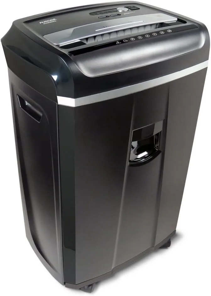 Aurora Anti-Jam 20-Sheet Crosscut CD/Paper and Credit Card Shredder, 7-Gallon pullout Basket