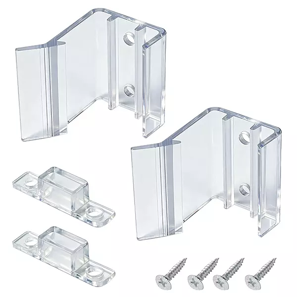 2-Pack Universal RV Sliding Mirrored Door Latch H527 – Clear Plastic with Screws