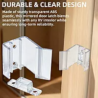 2-Pack Universal RV Sliding Mirrored Door Latch H527 – Clear Plastic with Screws