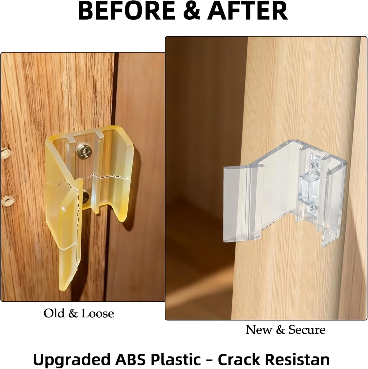 2-Pack Universal RV Sliding Mirrored Door Latch H527 – Clear Plastic with Screws