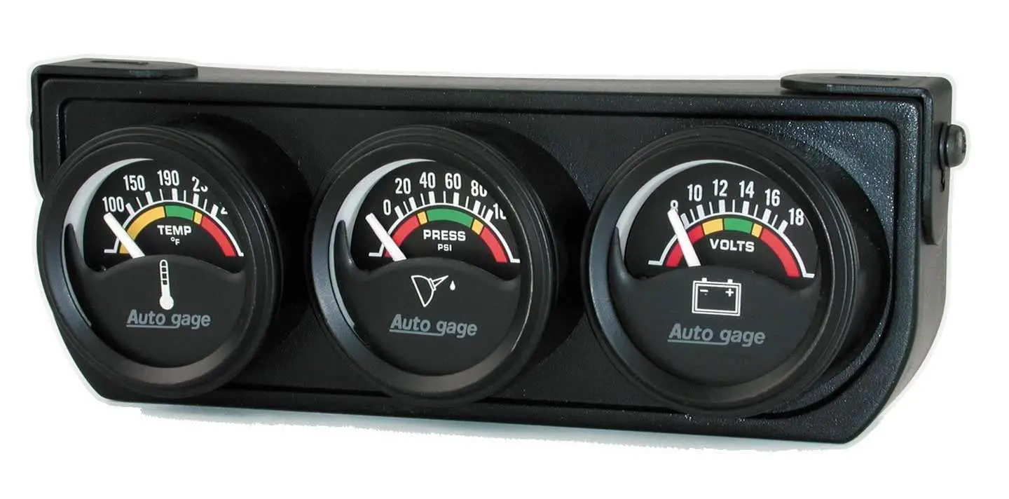 AUTO Meter 2391 Autogage Electric Mini Oil/Volt/Water Gauge with Black Console 1.500 in.