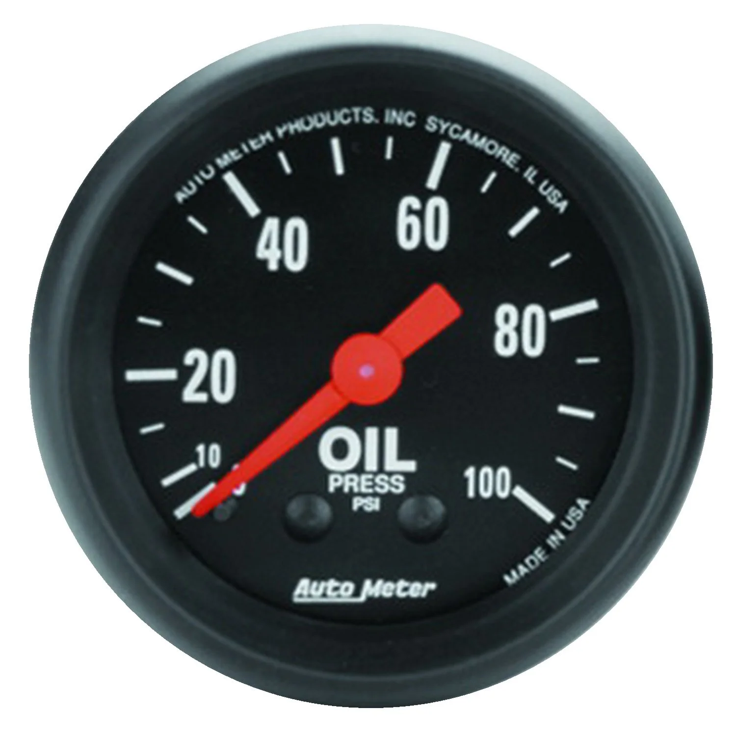 AUTO METER 2604 Z-Series Mechanical Oil Pressure Gauge, 2-1/16" (52.4mm)