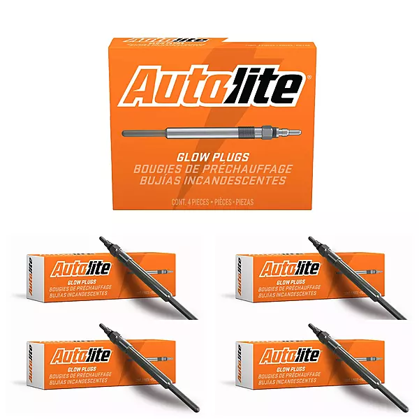 Autolite 1110 Replacement Glow Plug for 1982-1993 GM 6.2L & 1992-2004 GM 6.5L Super Duty Diesel Engines (4 Pack)