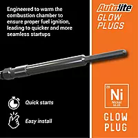 Autolite 1110 Replacement Glow Plug for 1982-1993 GM 6.2L & 1992-2004 GM 6.5L Super Duty Diesel Engines (4 Pack)