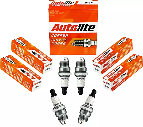 Autolite 2554 Copper Non-Resistor Automotive Replacement Spark Plugs (4 Pack)