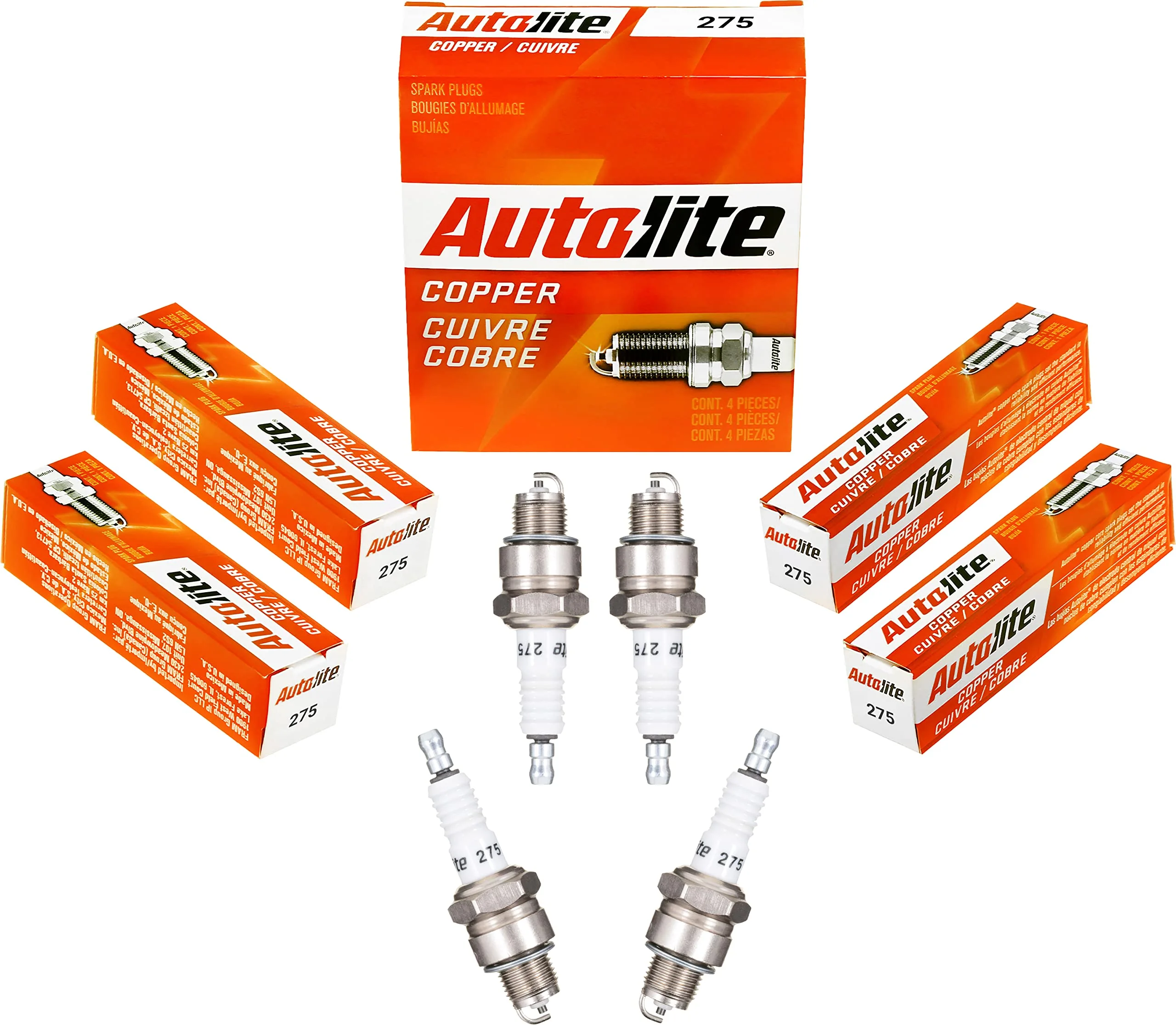 Autolite 275 Copper Non-Resistor Automotive Replacement Spark Plugs (4 Pack)