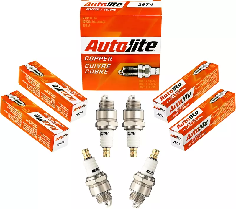 Autolite 2974 Copper Non-Resistor Automotive Replacement Spark Plugs (4 Pack)