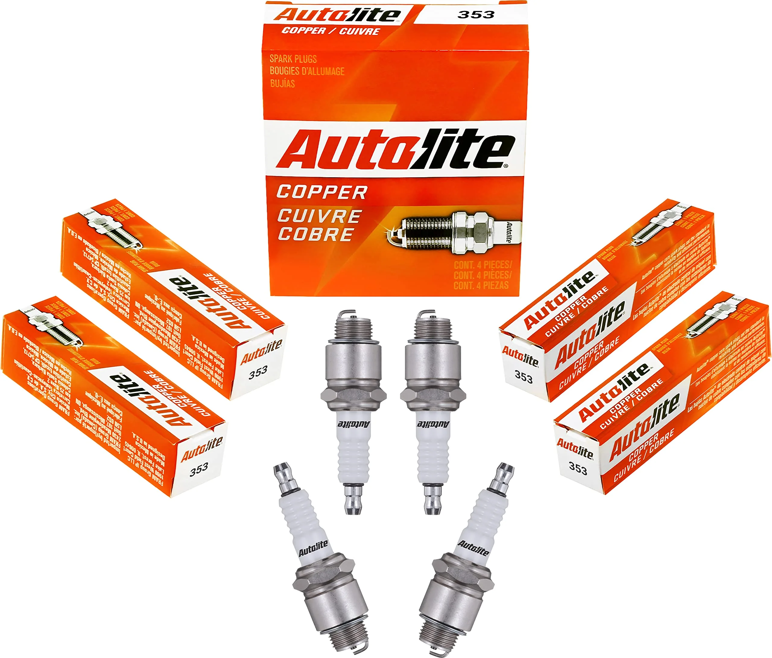 Autolite 353 Copper Non-Resistor Automotive Replacement Spark Plugs (1 Pack)