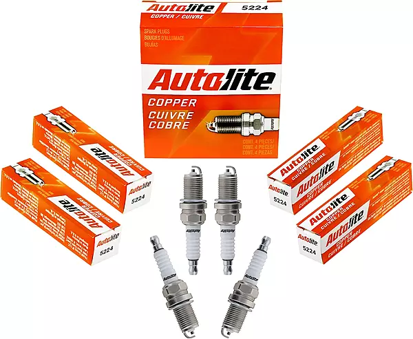Autolite 5224 Copper Resistor Automotive Replacement Spark Plugs (4 Pack)