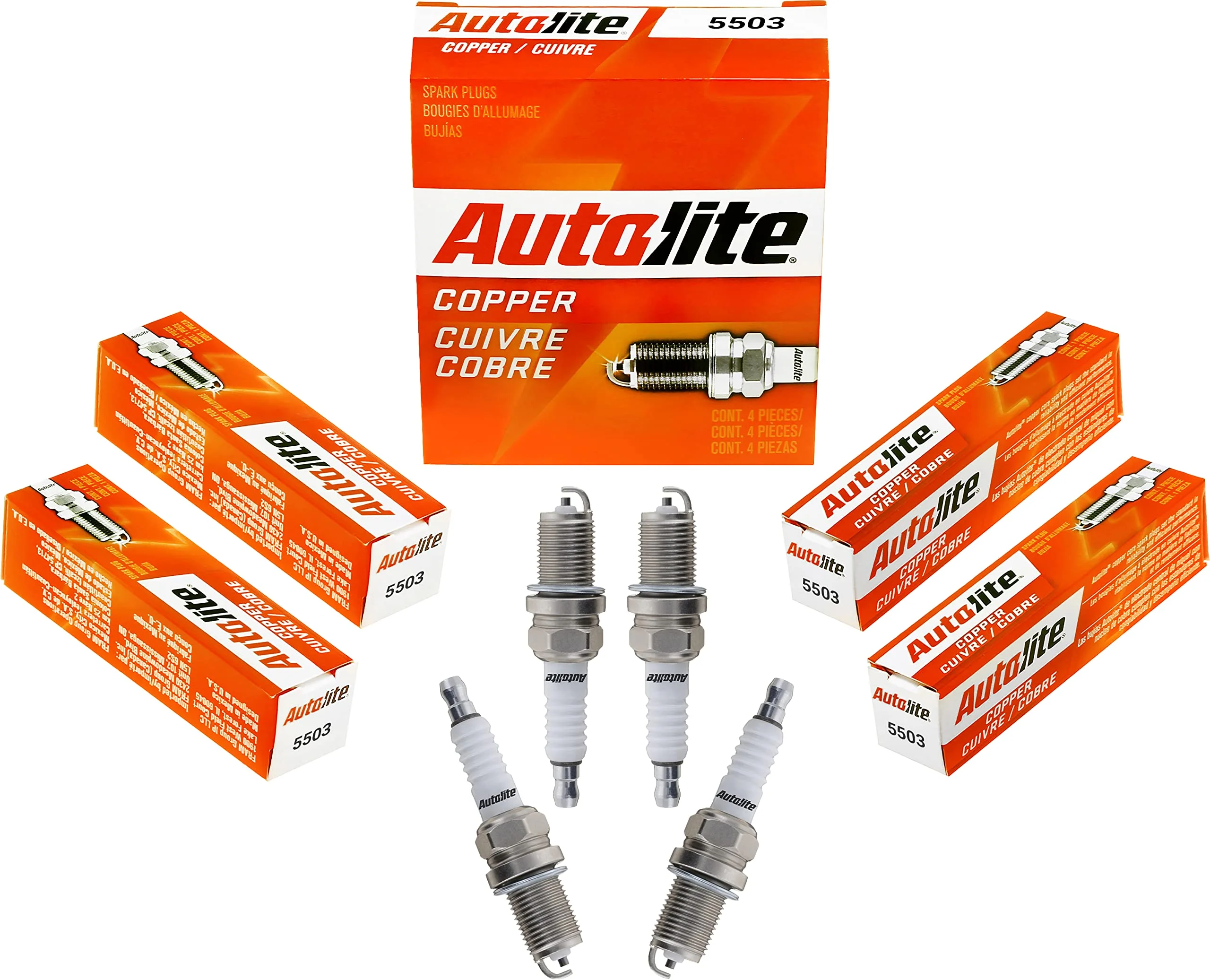 Autolite 5503 Copper Resistor Automotive Replacement Spark Plugs (4 Pack)