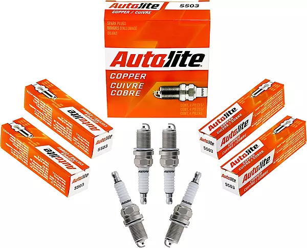 Autolite 5503 Copper Resistor Automotive Replacement Spark Plugs (4 Pack)
