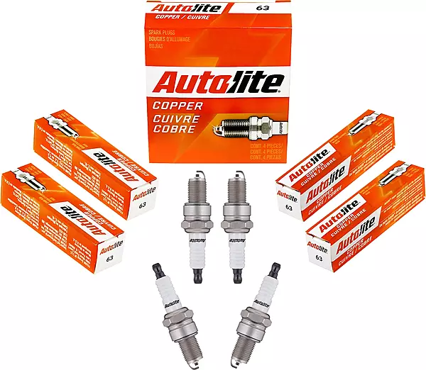 Autolite 63 Copper Resistor Automotive Replacement Spark Plugs (4 Pack)