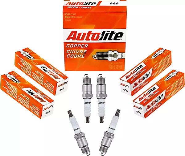 Autolite 666 Copper Resistor Automotive Replacement Spark Plugs (4 Pack)