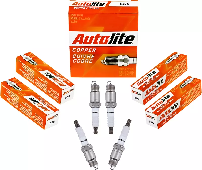 Autolite 666 Copper Resistor Automotive Replacement Spark Plugs (4 Pack)
