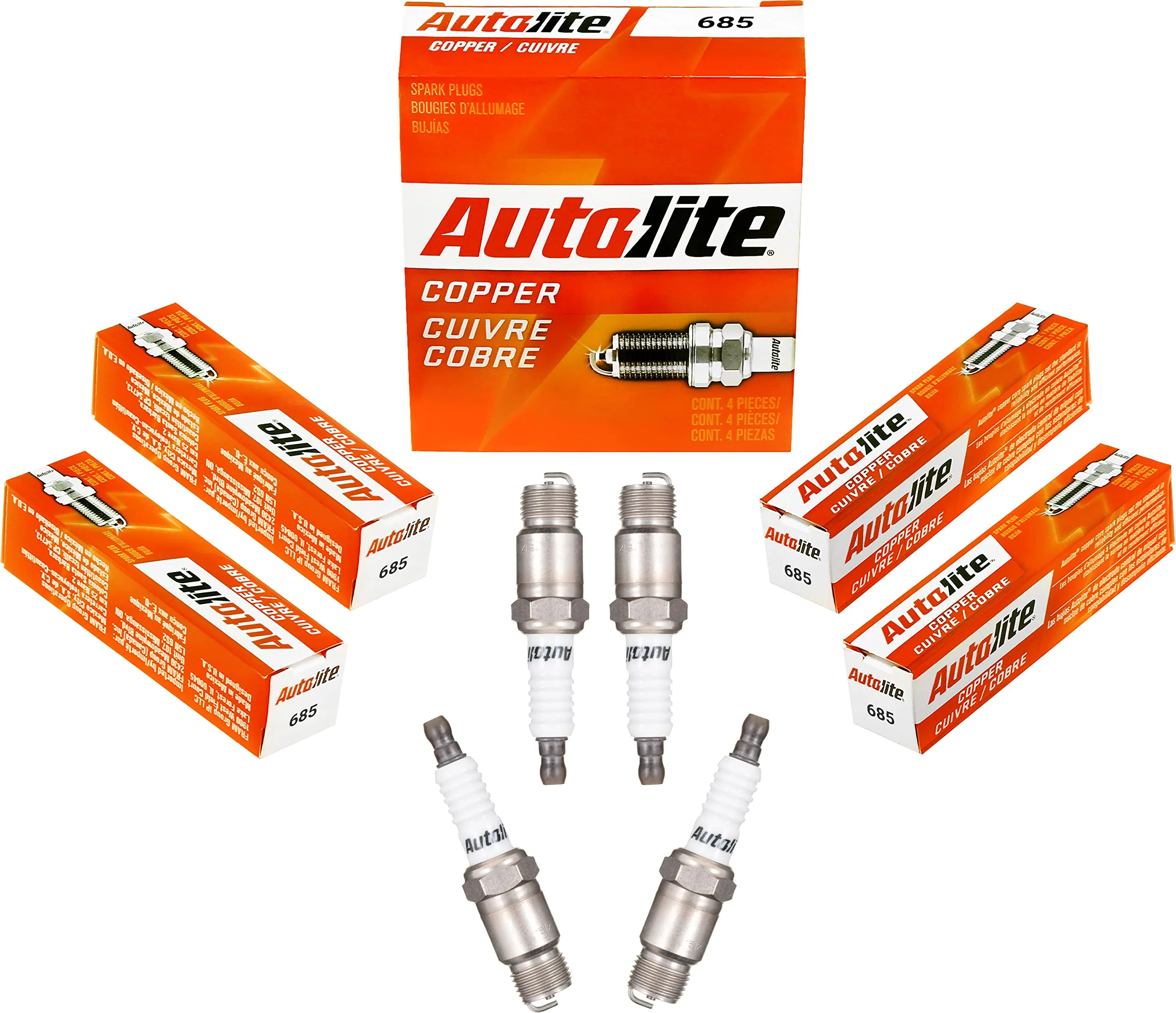 Autolite 685 Copper Resistor Automotive Replacement Spark Plugs (4 Pack)