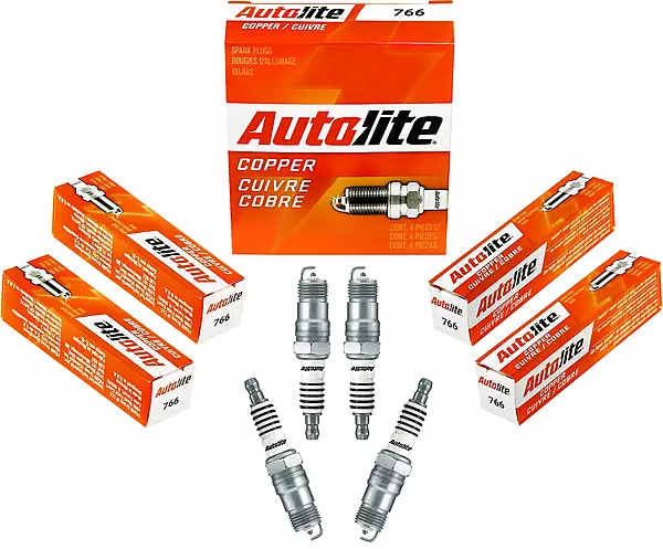 Autolite 766 Copper Resistor Automotive Replacement Spark Plugs (4 Pack)