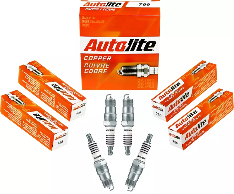 Autolite 766 Copper Resistor Automotive Replacement Spark Plugs (4 Pack)