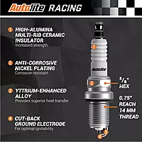 Autolite AR72-4PK High Performance Racing Non-Resistor Spark Plug, 4 Pack