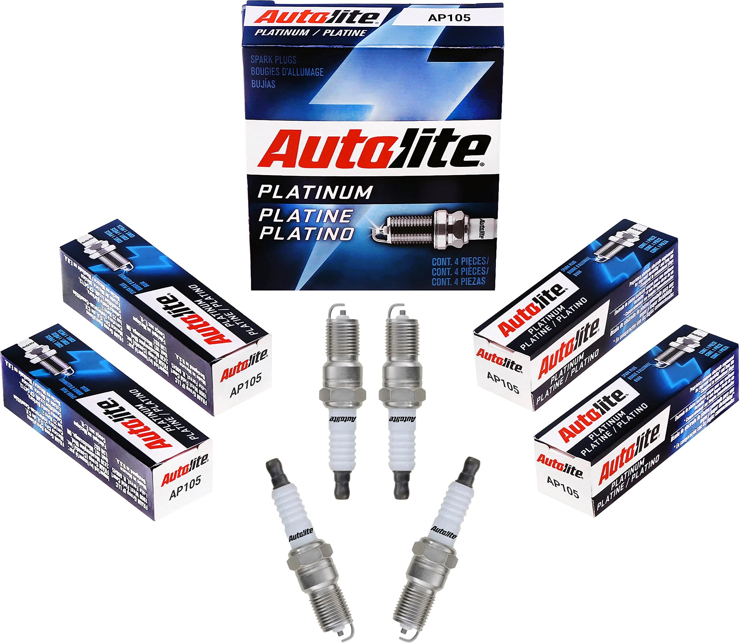 Autolite Platinum AP105 Automotive Replacement Spark Plugs (4 Pack)
