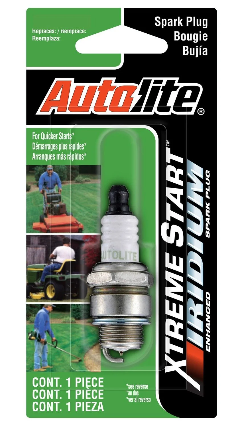 Autolite Xtreme Start Iridium Lawn & Garden Spark Plug Automotive Replacement, XST458DP