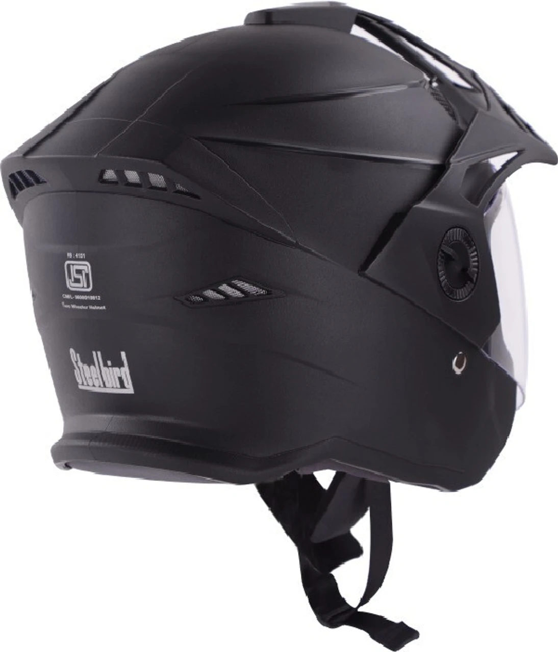 STEELBIRD SBH-23 AVA DASHING WITH PEAK BLACK C/V (L)