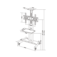 TV Roller Trolley stand Up to 75" MODEL AVA1500-IP | NB