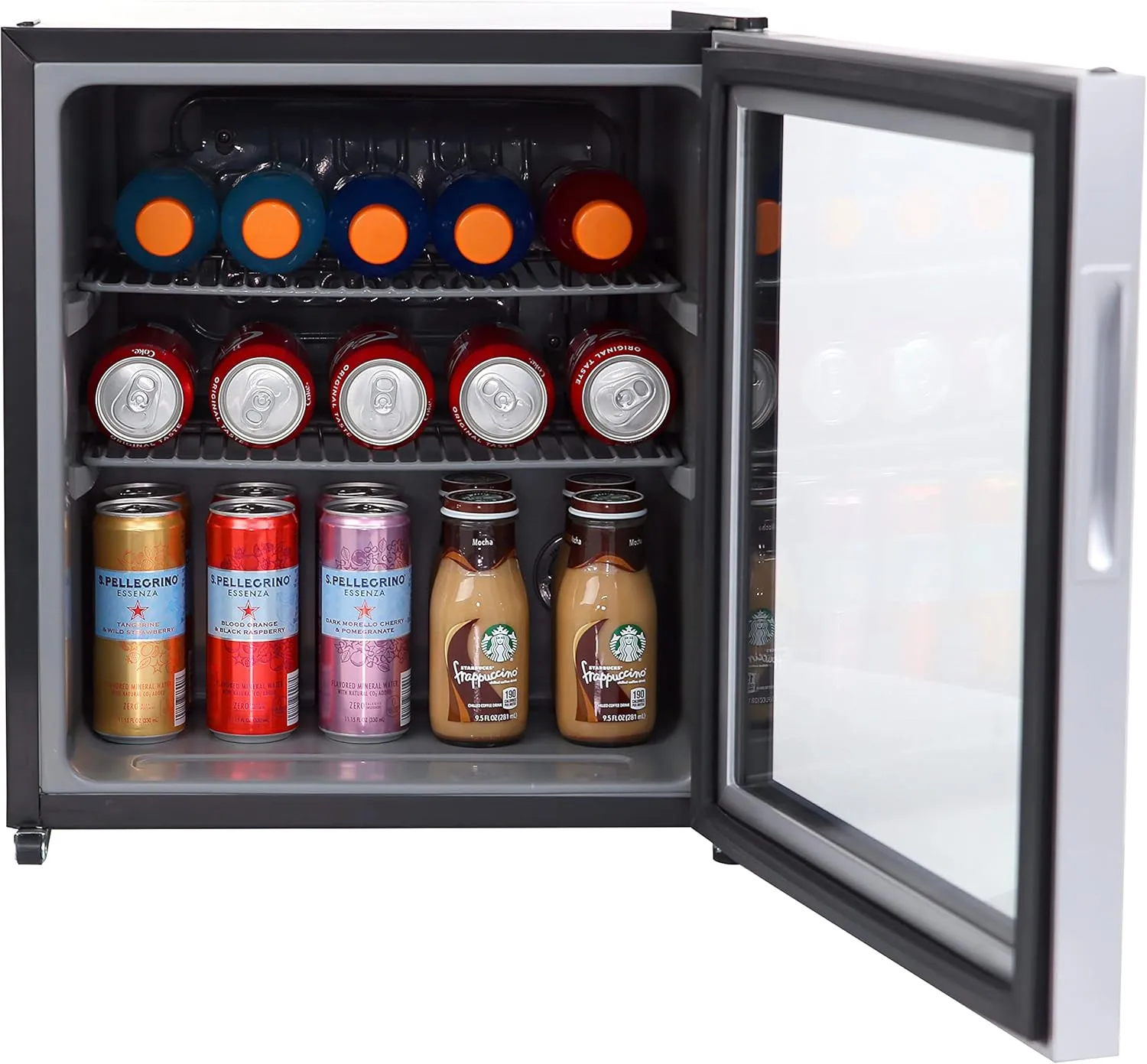 Avanti Beverage Cooler with Glass Door 60 Can Mini Refrigerator for Beer Soda Water 18.25-Inch Wide Freestanding