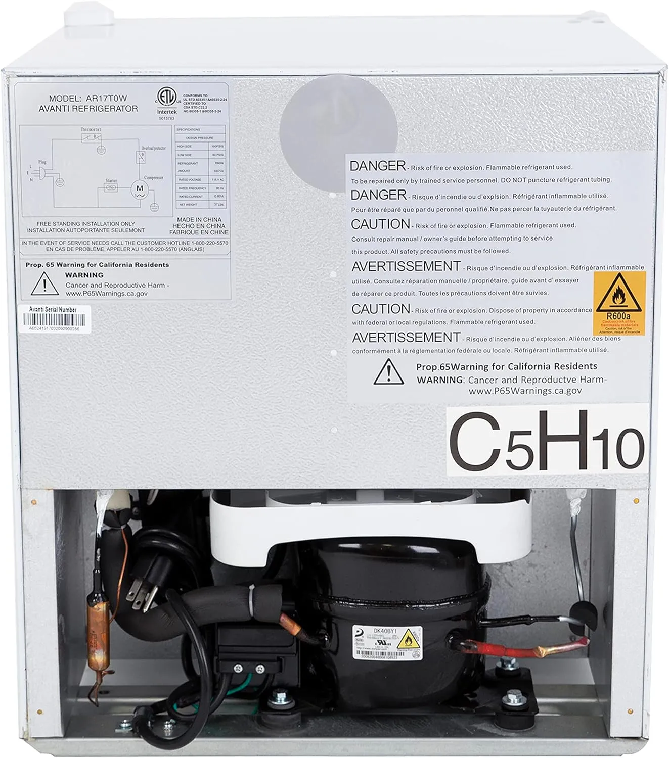 Avanti Mini Fridge Compact Refrigerator for Home Office or Dorm, Features Compressor Cooling Single Reversible Door