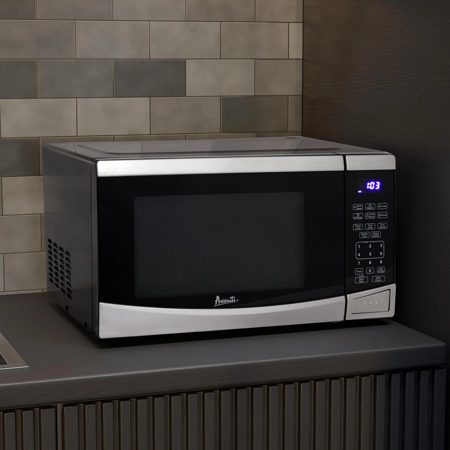 Avanti MT09V3S Microwave Oven 900-Watts Compact with 10 Power Levels and 6 Pre Cooking Settings, Speed Defrost