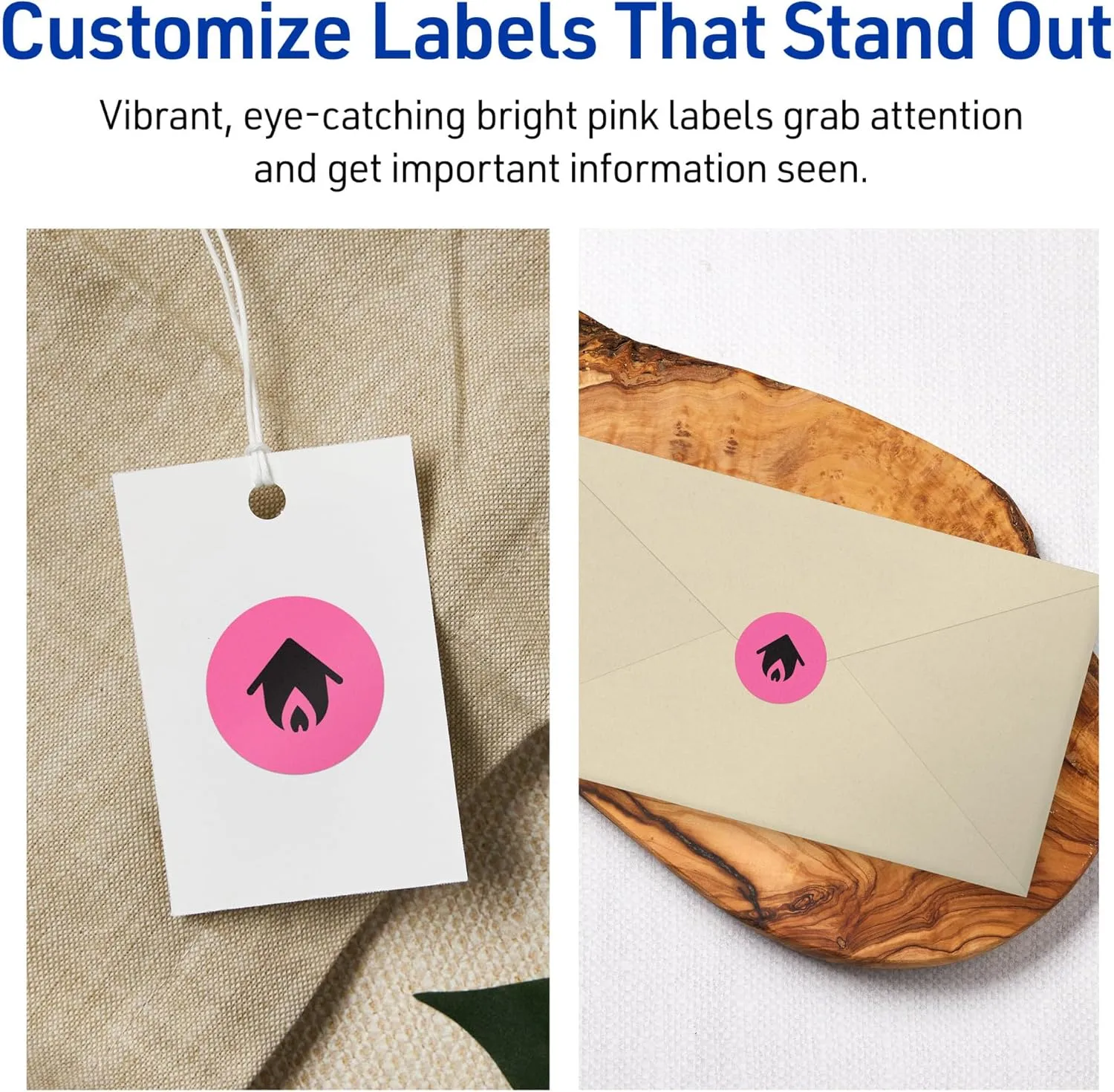 AVERY Printable Round Labels, Sure Feed Technology, 3/4" Diameter, Bright Pink, Print-to-The-Edge, Laser/Inkjet
