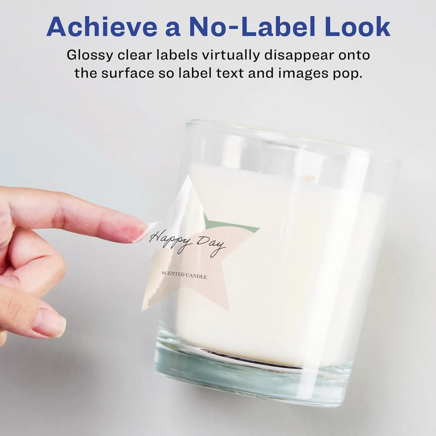 Avery Glossy Clear Star Labels, Sure Feed Technology, 0.75" x 0.75", 800 Glossy Clear Labels, Print-to-The-Edge